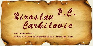 Miroslav Čarkilović vizit kartica